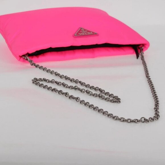 PRADA Chain Shoulder Bag Nylon Pink Silver Auth 134961M - Picture 8 of 16